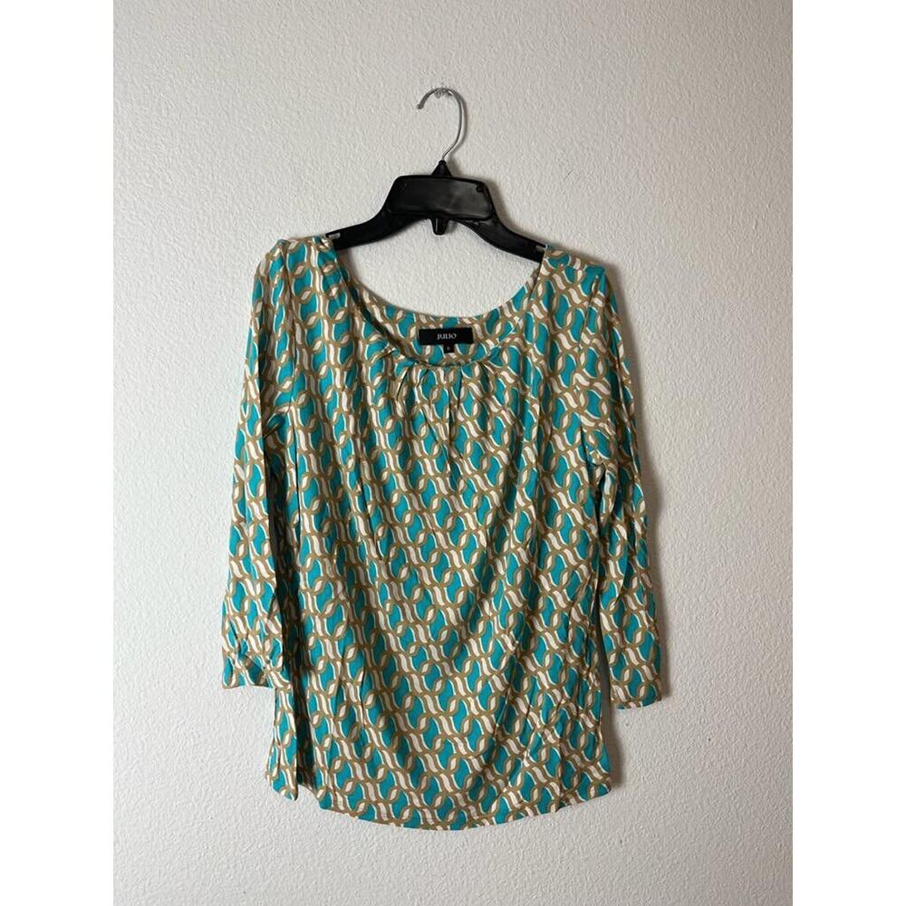 Julio, Blouse, Knit 3/4 Sleeve, Multicolor, Size 8